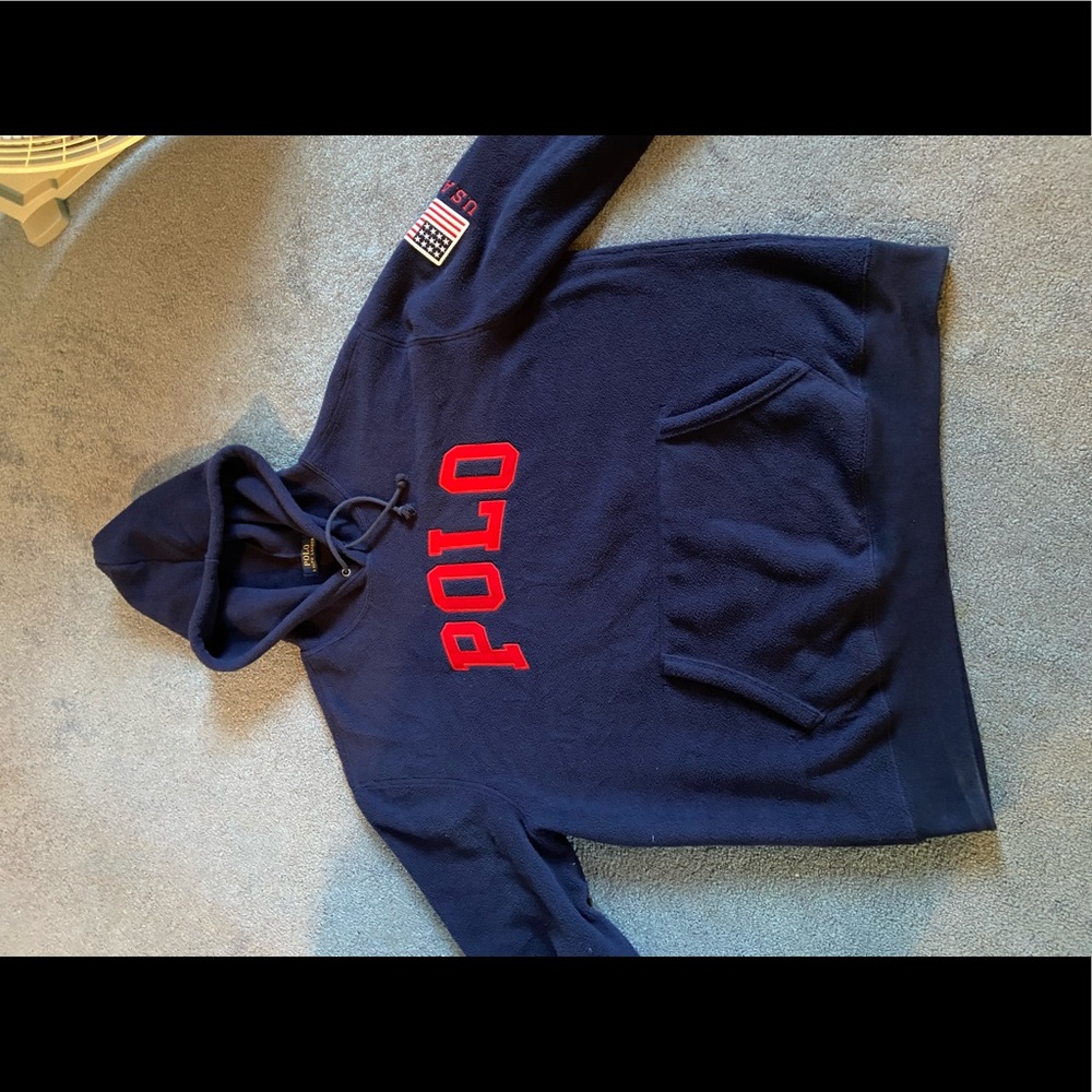 Polo Men’s Blue Fleece Hoodie Size XL